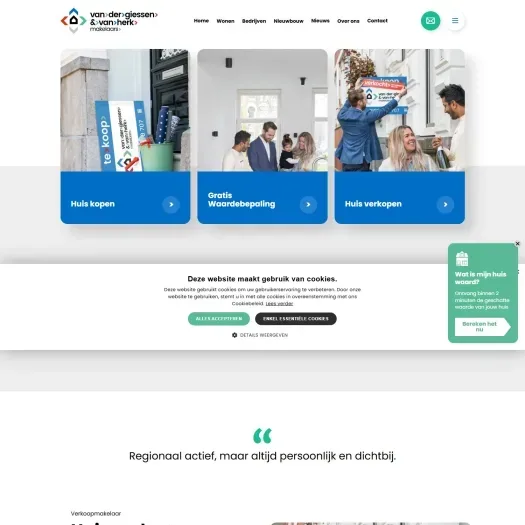 Screenshot van de website van www.vandergiessenenvanherk.nl