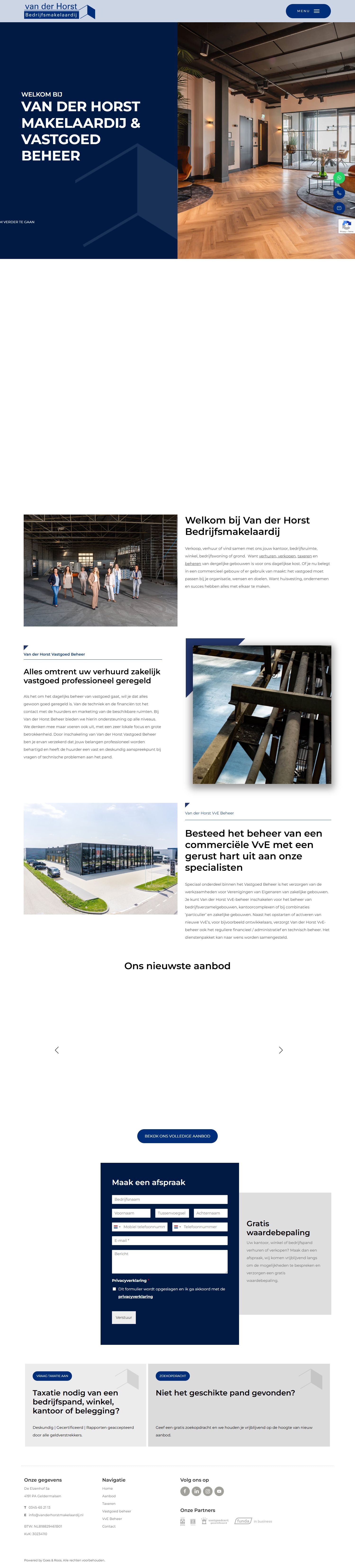 Foto van het kantoor van Van der Horst Bedrijfsmakelaardij & VastgoedBeheer