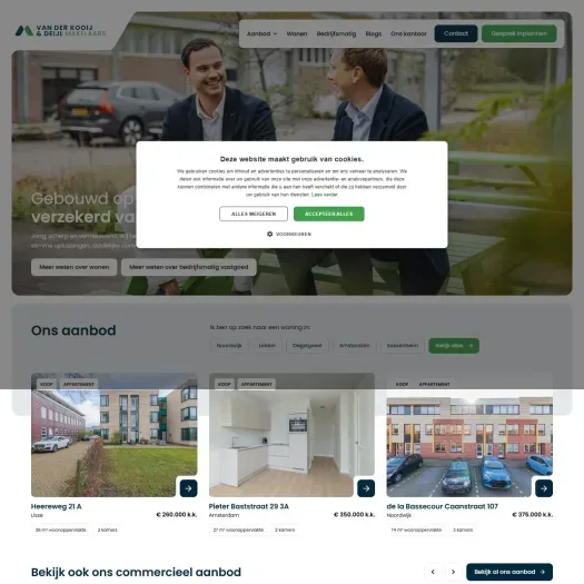 Screenshot van de website van vanderkooijendeijl.nl