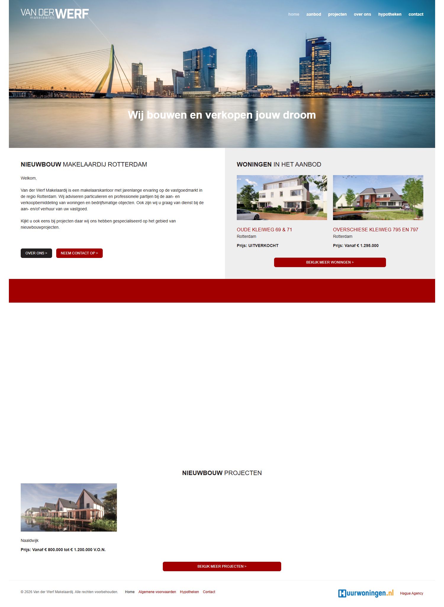 Screenshot van de website van www.vanderwerfmakelaardij.nl