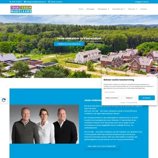 Screenshot van de website van www.vandijkvanessen.nl