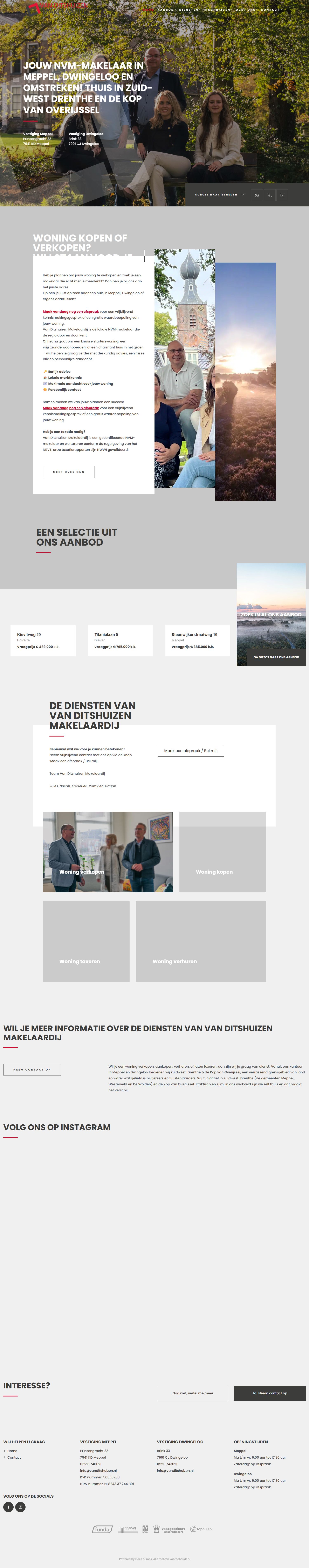 Screenshot van de website van www.vanditshuizen.nl
