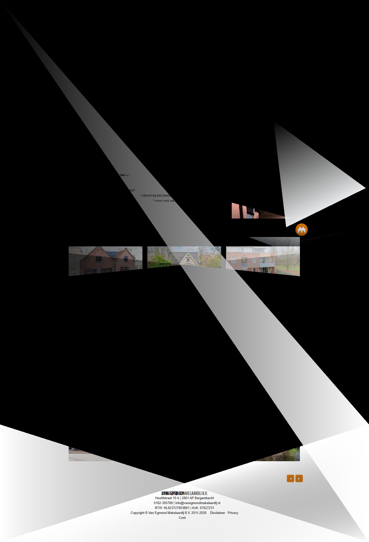 Screenshot van de website van www.vanegmondmakelaardij.nl