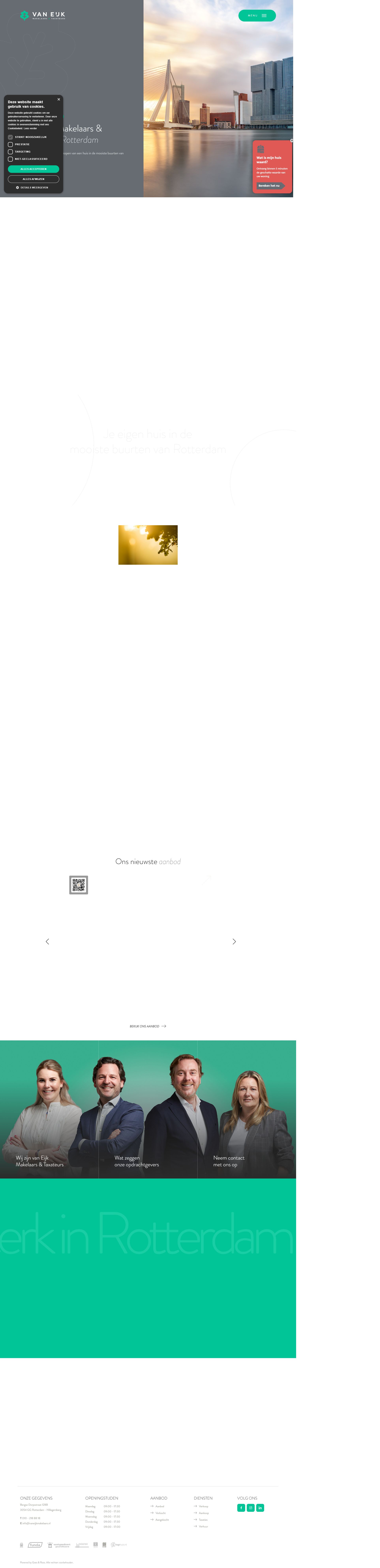 Screenshot van de website van www.vaneijkmakelaars.nl