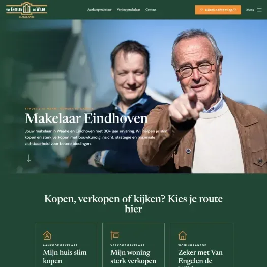 Screenshot van de website van www.vanengelendewilde.nl