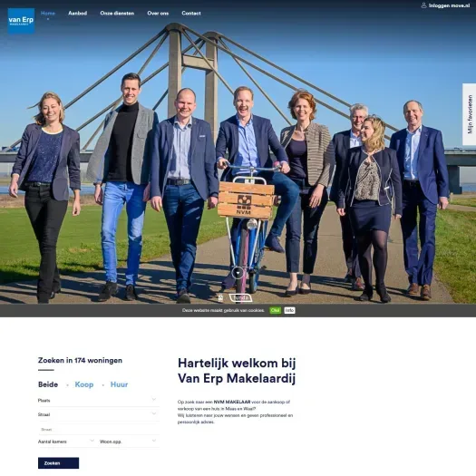 Screenshot der Website von www.vanerpmakelaardij.nl