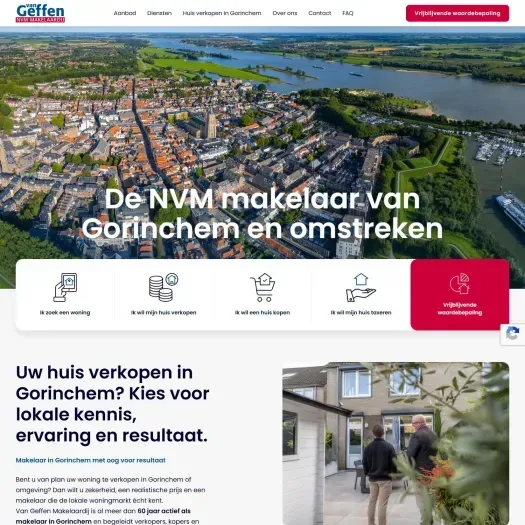 Screenshot of the website of www.vangeffen.nl