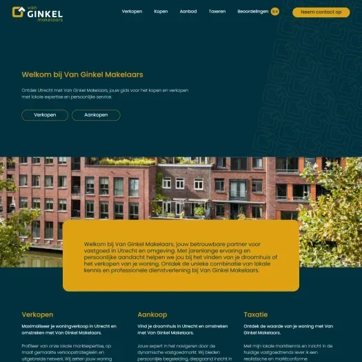 Capture d'écran du site web de www.vanginkelmakelaars.nl