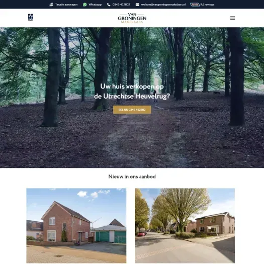 Capture d'écran du site web de www.vangroningenmakelaars.nl