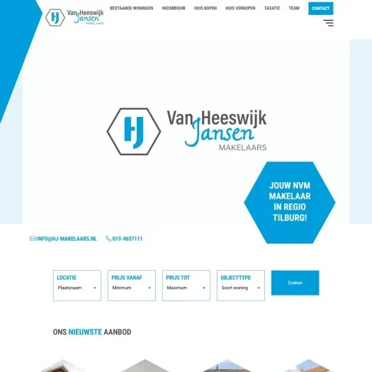 Screenshot of the website of www.hj-makelaars.nl