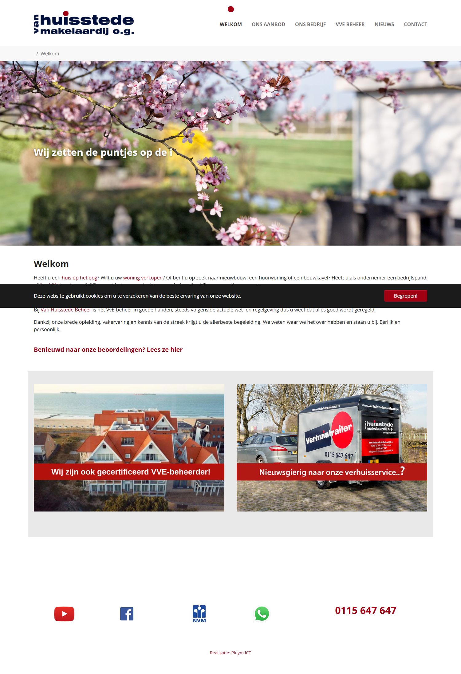 Foto van het kantoor van Van Huisstede makelaardij o.g.