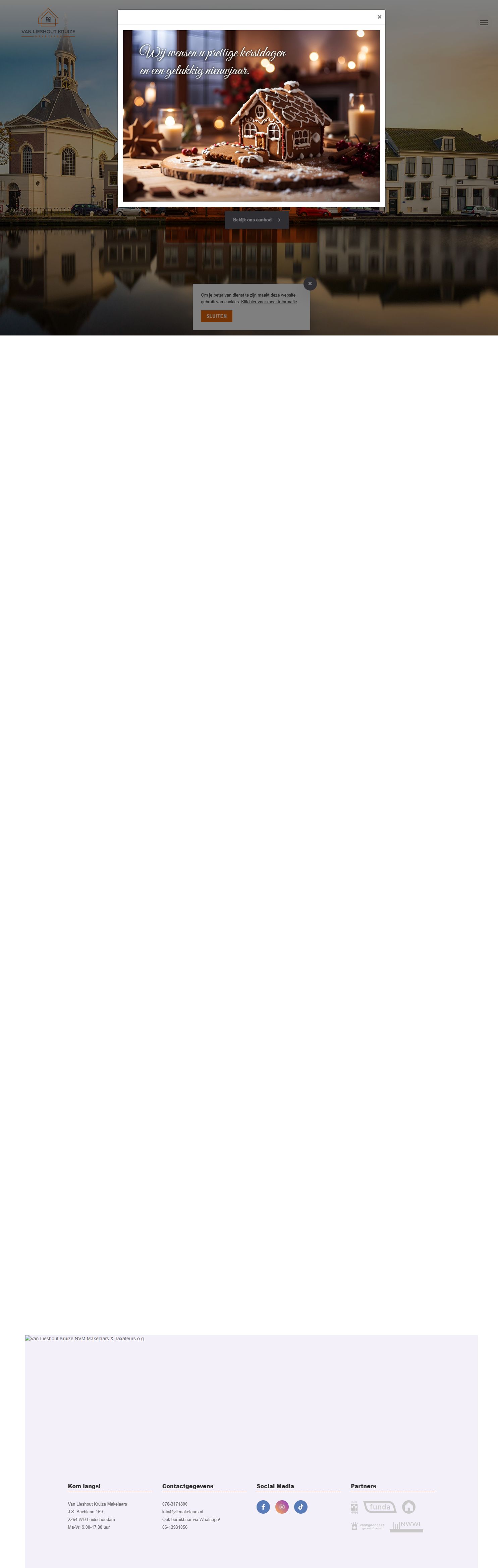 Screenshot van de website van www.vlkmakelaars.nl