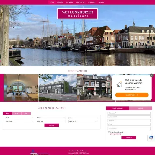 Screenshot of the website of www.vanlonkhuizen.nl