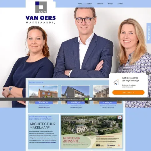 Screenshot der Website von www.vanoersmakelaardij.nl