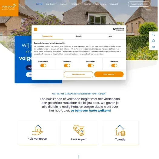 Capture d'écran du site web de www.vanoordmakelaars.nl