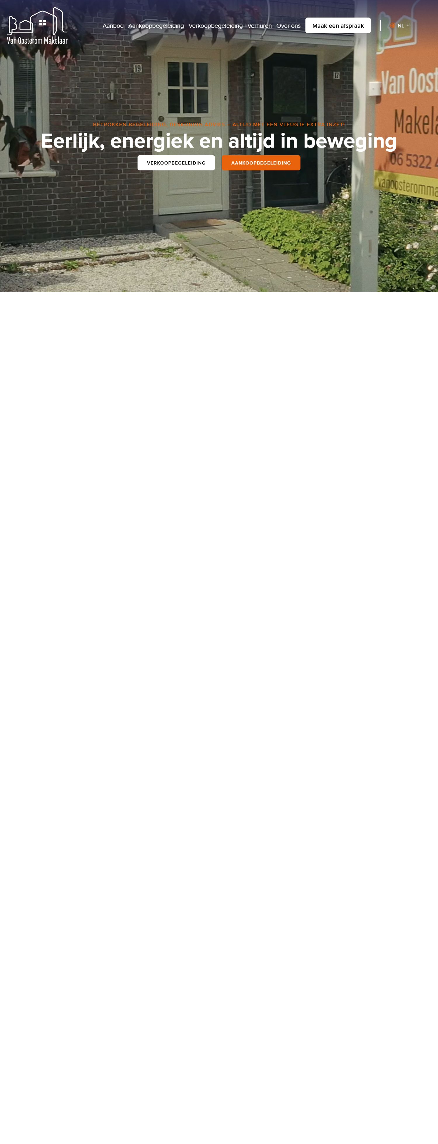 Screenshot van de website van www.vanoosterommakelaar.nl