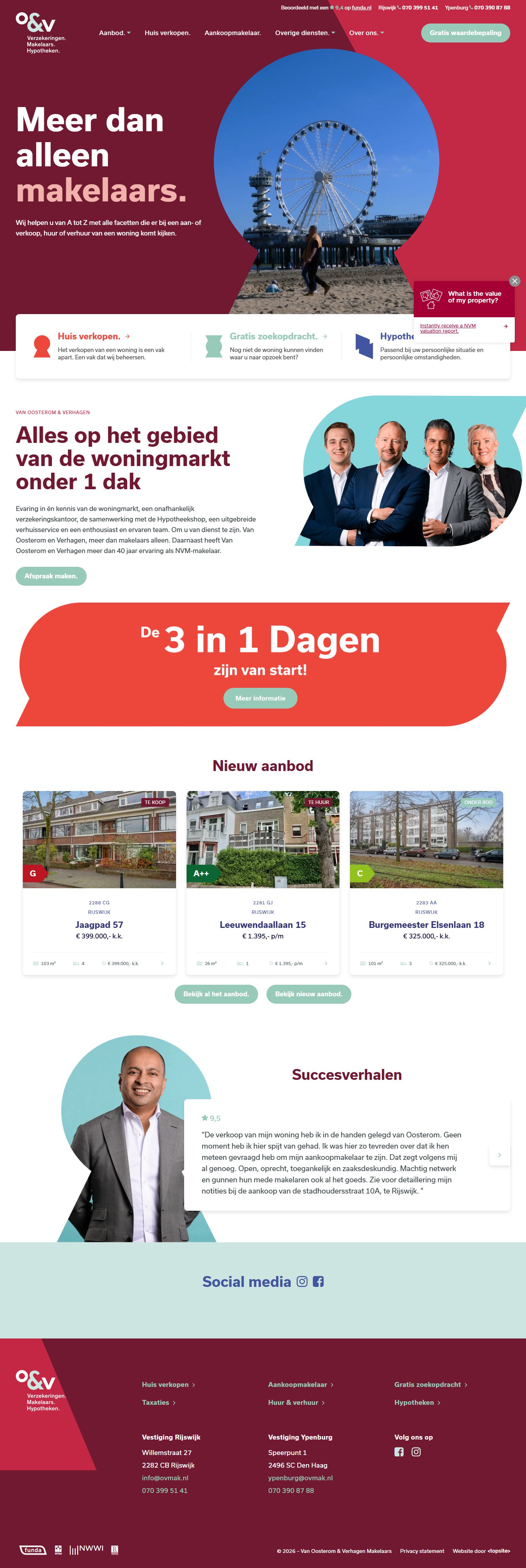 Screenshot van de website van www.ovmak.nl