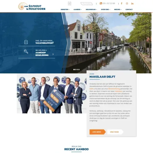 Screenshot van de website van www.vansilfhout.nl