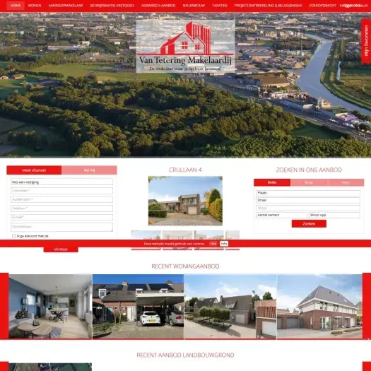 Screenshot van de website van www.vanteteringmakelaardij.nl