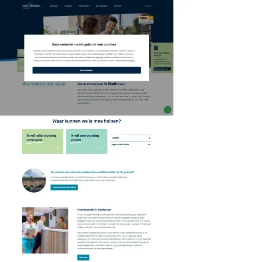 Screenshot of the website of www.vanuffelen.nl