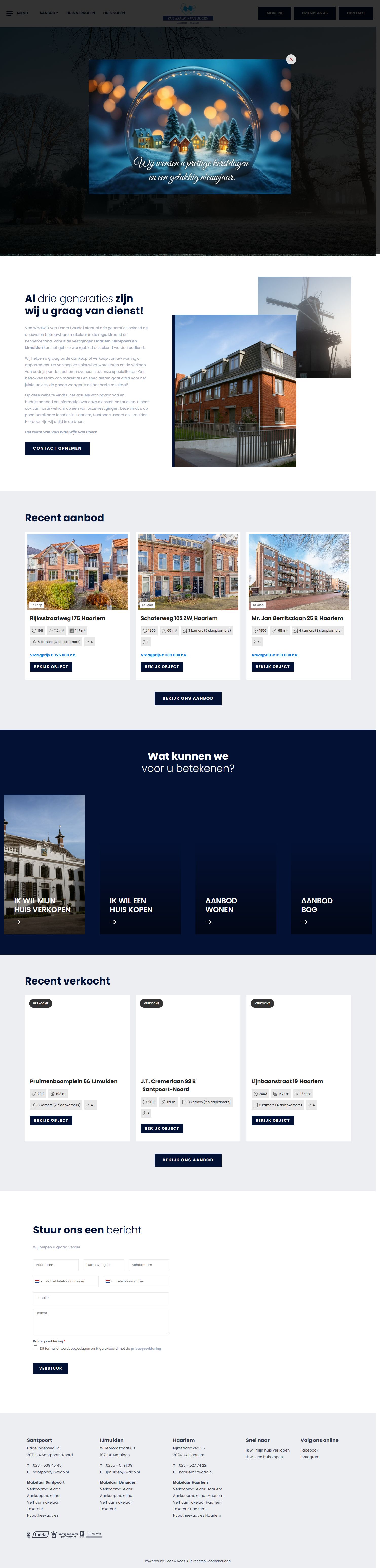 Screenshot van de website van www.wado.nl