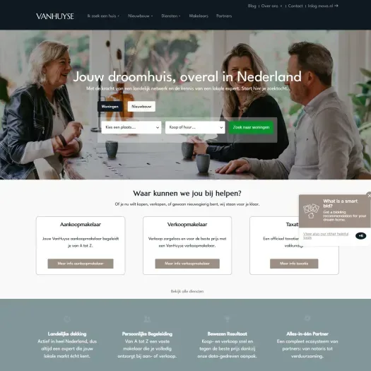 Screenshot der Website von www.vanhuyse.nl
