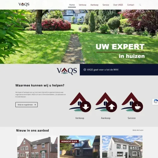 Capture d'écran du site web de www.vaqs.nl
