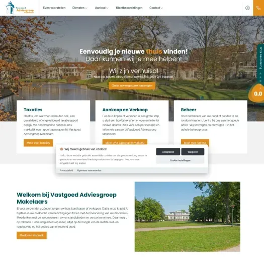 Screenshot der Website von www.vastgoedadviesgroep.nl