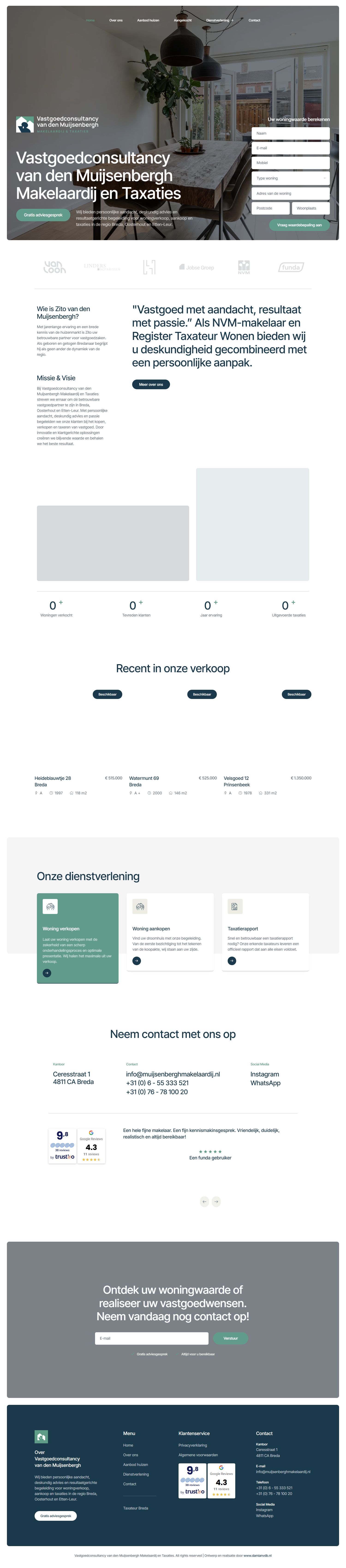 Screenshot van de website van www.vastgoedconsultancymuijsenbergh.nl