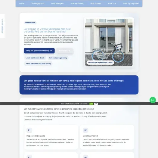 Screenshot van de website van www.veermanmakelaardij.nl