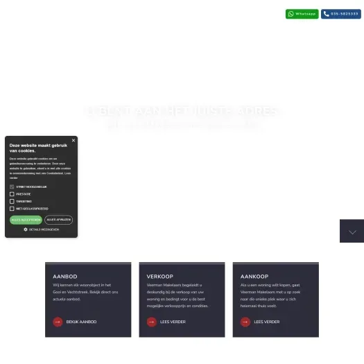 Capture d'écran du site web de www.veermanmakelaars.nl
