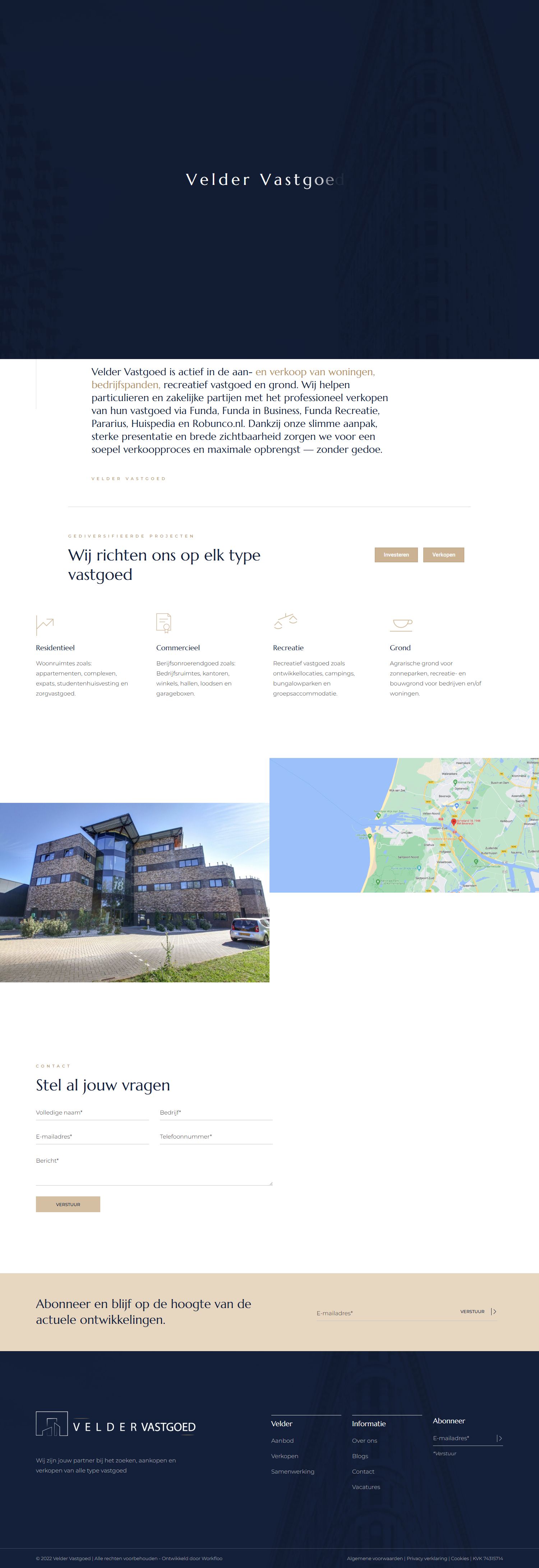 Screenshot van de website van veldervastgoed.nl