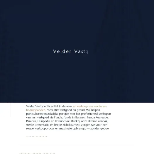 Screenshot van de website van veldervastgoed.nl