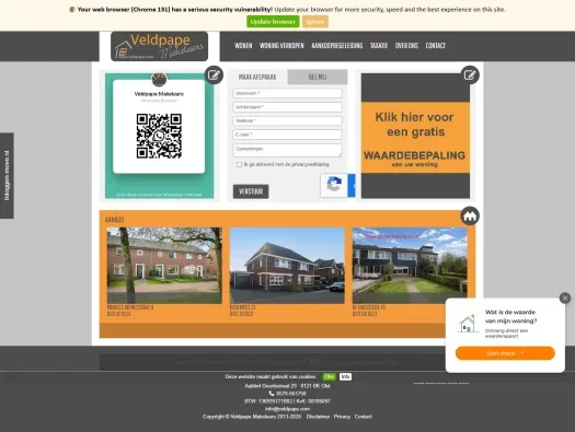 Capture d'écran du site web de www.veldpape.com