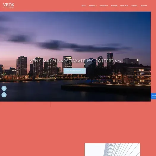Screenshot van de website van venk.nl