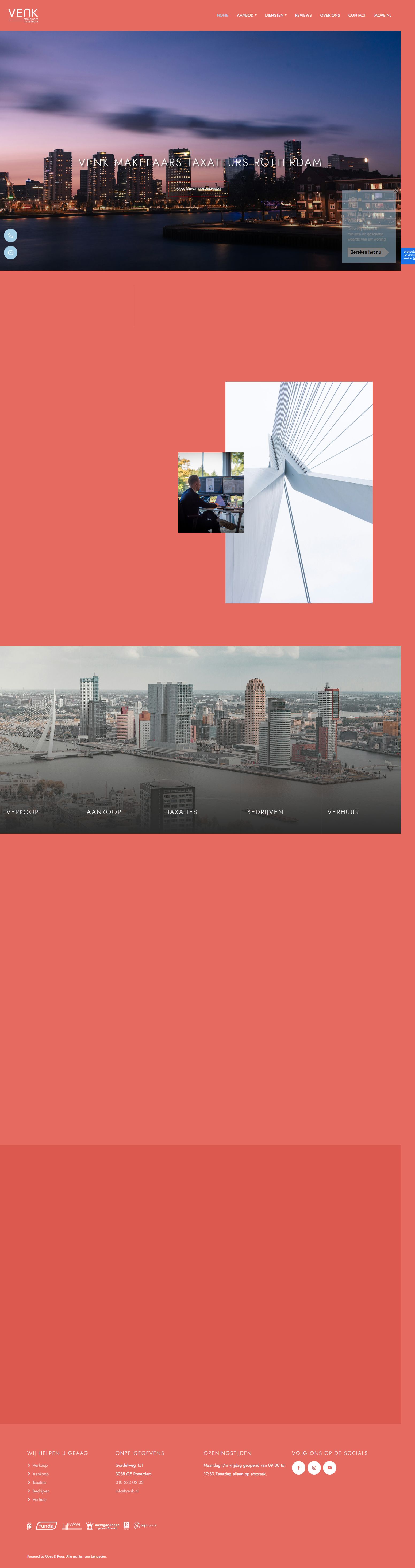 Screenshot van de website van venk.nl