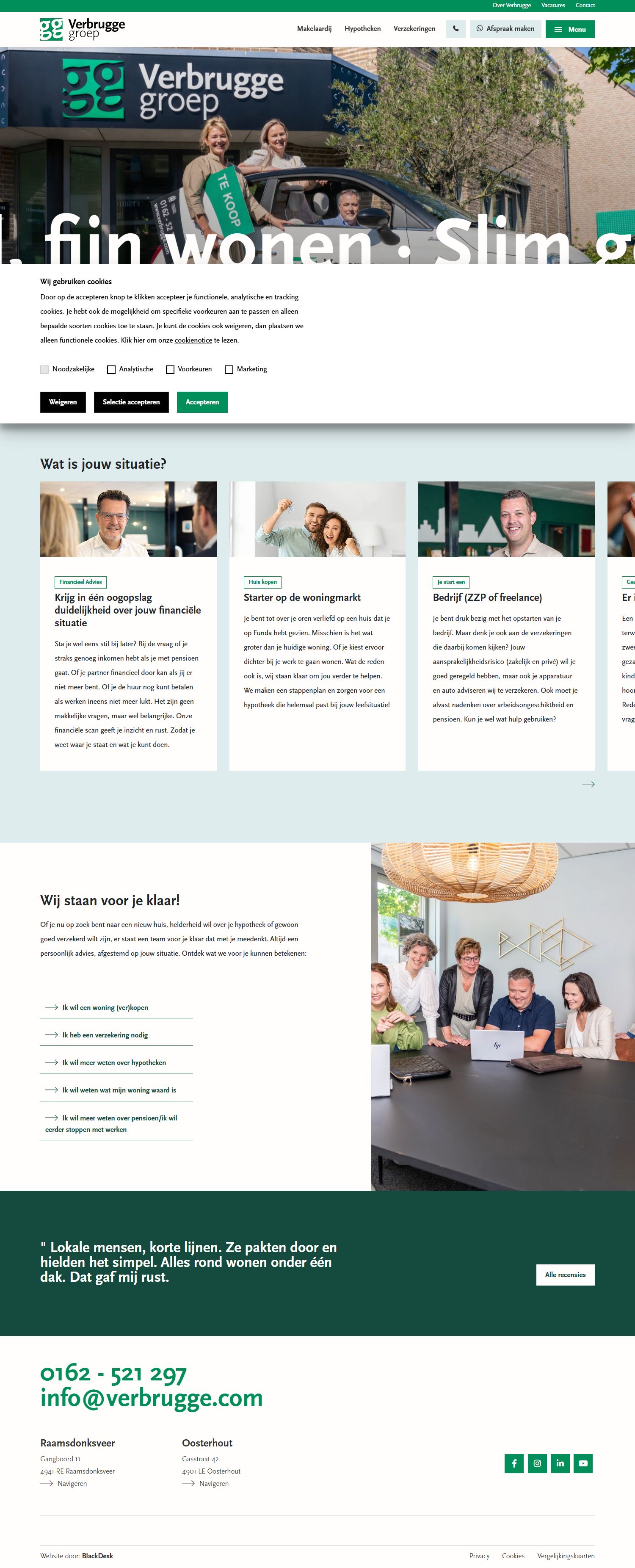 Screenshot van de website van www.verbrugge.com