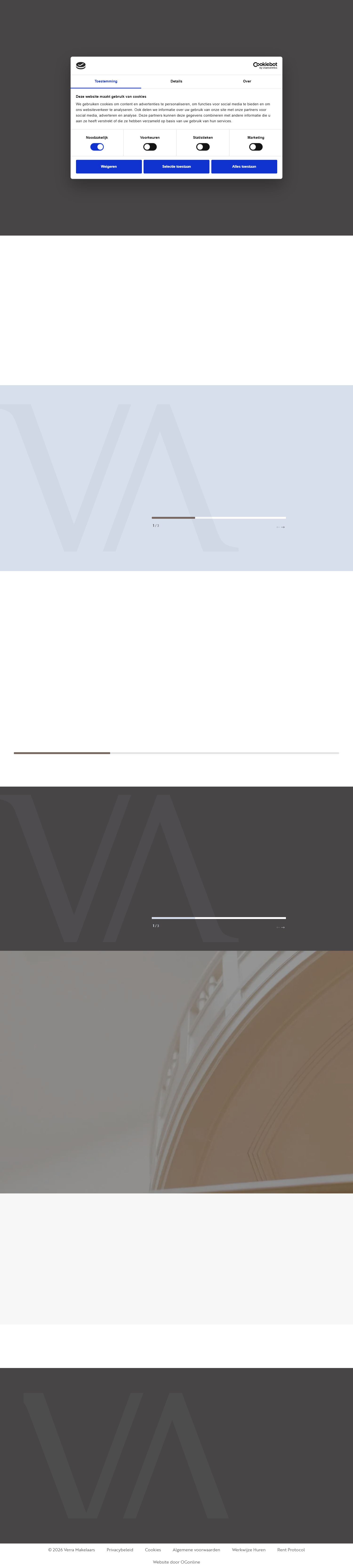 Screenshot van de website van www.verra.nl