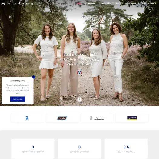 Screenshot van de website van www.verrips.nl