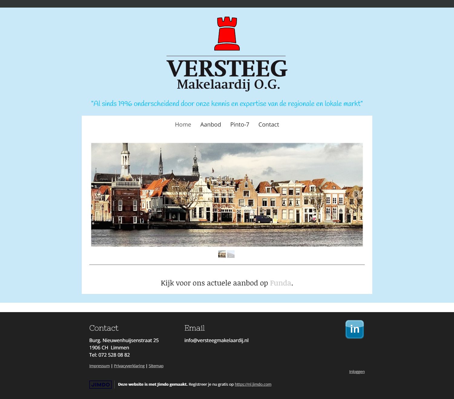 Screenshot van de website van www.versteegmakelaardij.nl