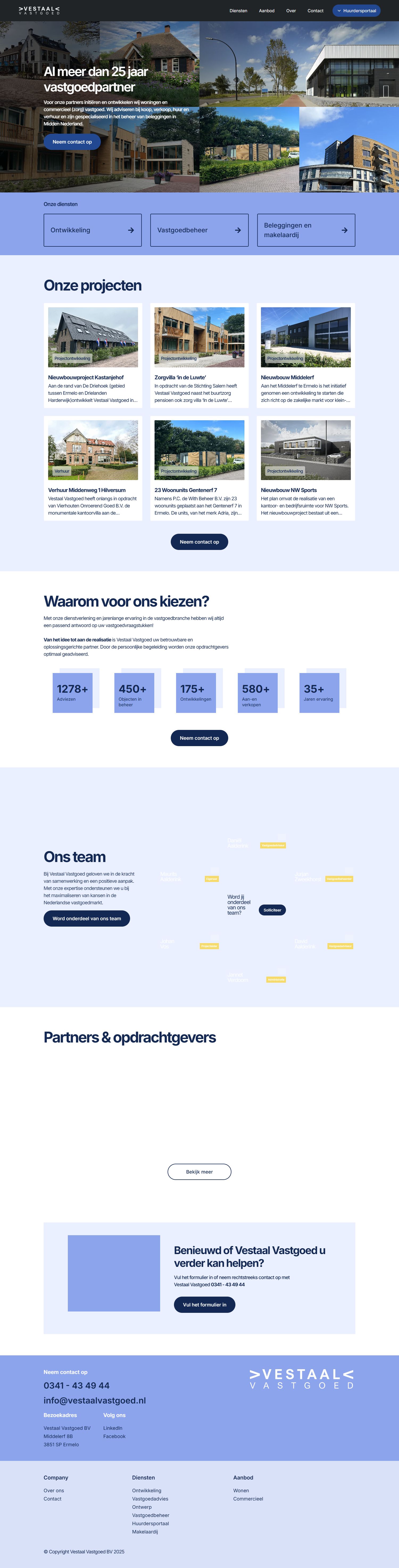 Screenshot van de website van www.vestaalvastgoed.nl