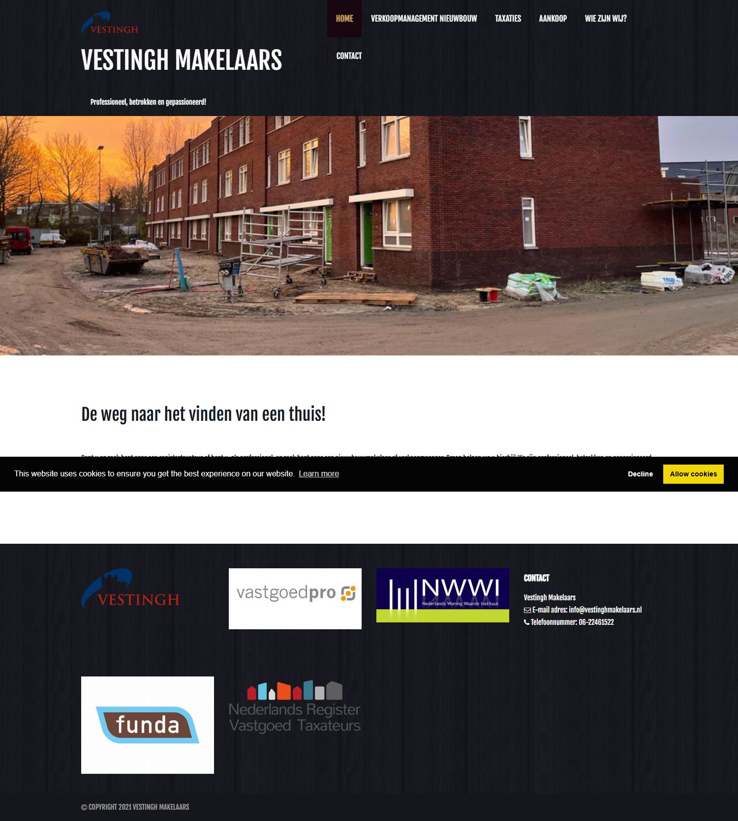 Team foto van Vestingh Makelaars