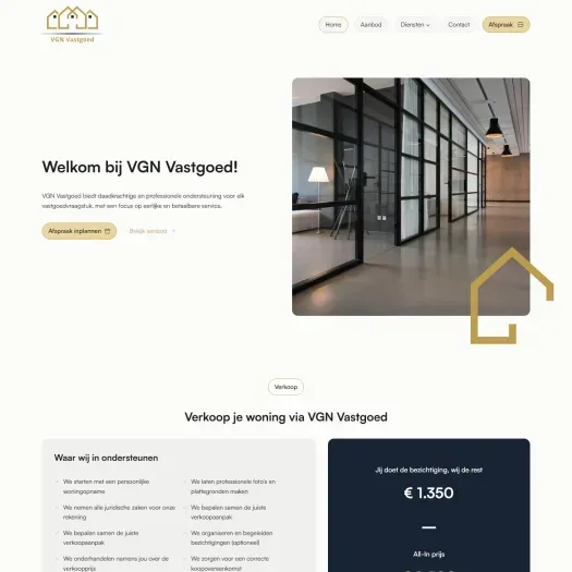 Capture d'écran du site web de www.vgn-vastgoed.nl