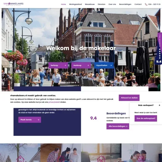 Screenshot der Website von www.vhamakelaars.nl