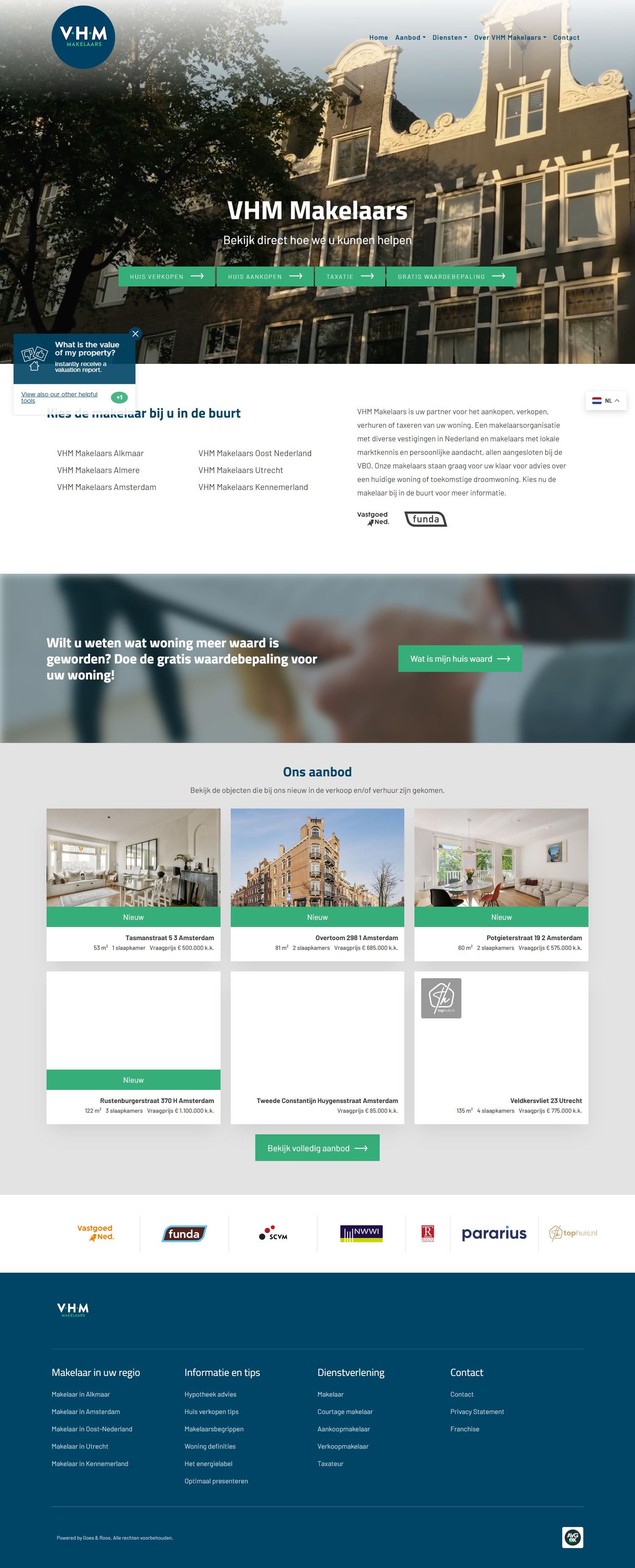 Team foto van VHM Makelaars Kennemerland