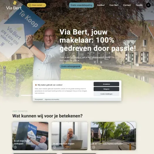 Screenshot van de website van www.viabert.nl