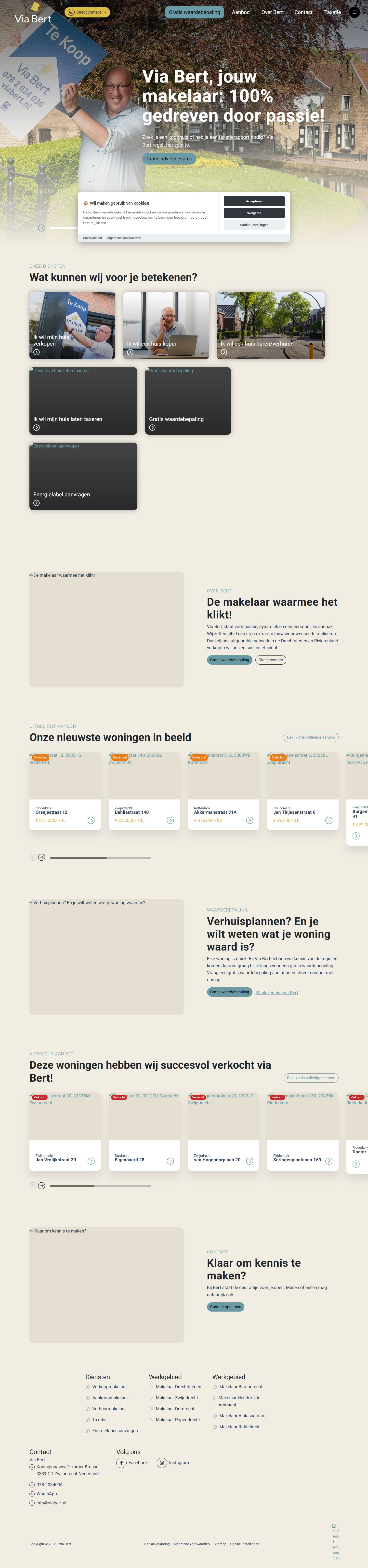 Screenshot van de website van www.viabert.nl