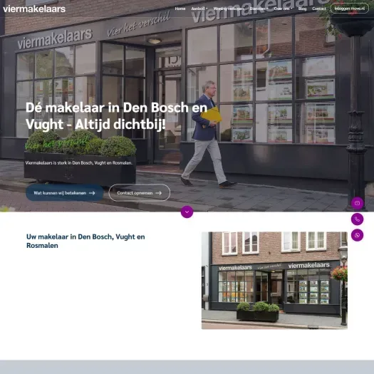 Screenshot der Website von www.viermakelaars.nl