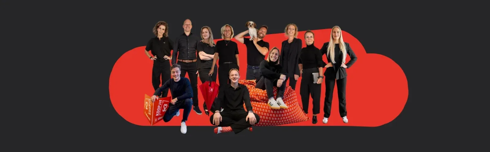 Team foto van Vijfvinkel Trossèl Makelaars