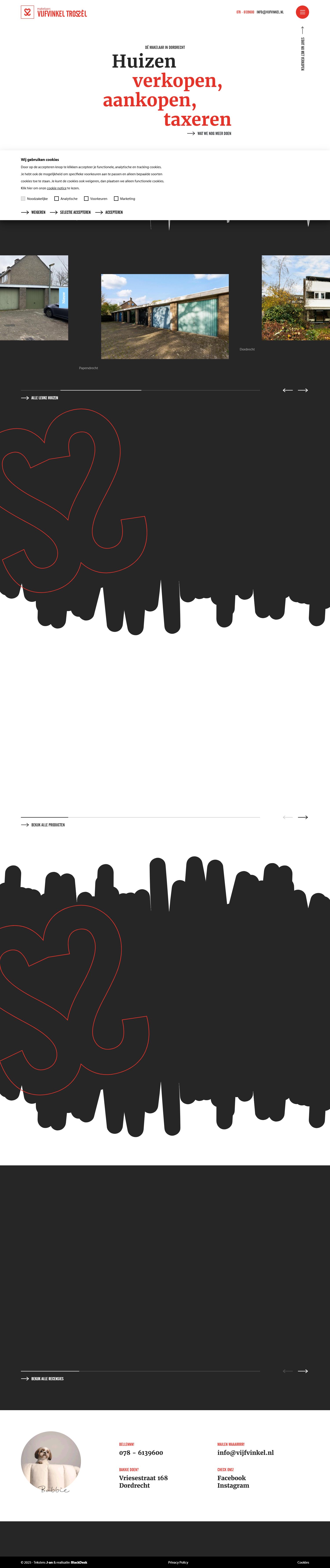Screenshot van de website van www.vijfvinkel.nl